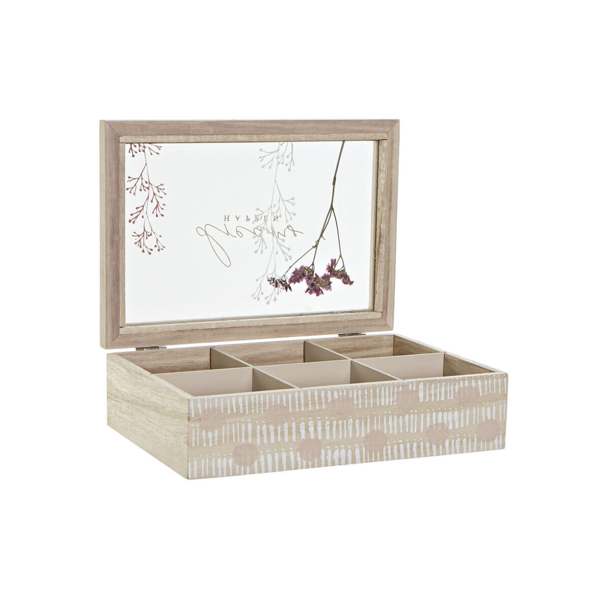 Caja para Infusiones DKD Home Decor Cristal MDF (24 x 16,5 x 7 cm)