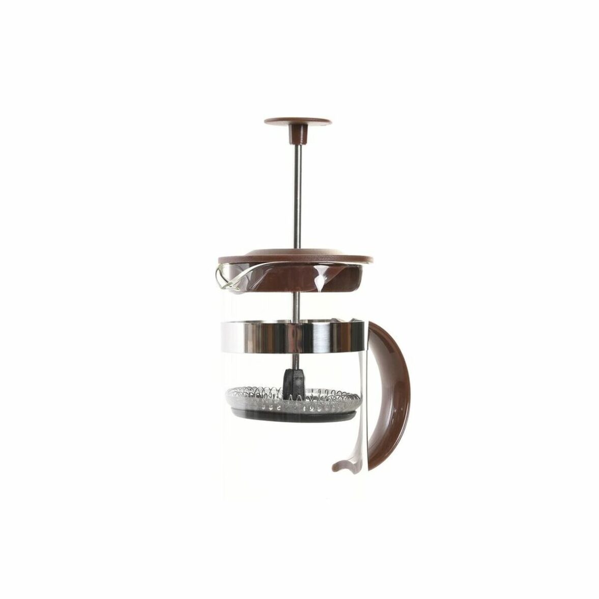 Cafetera de Émbolo DKD Home Decor Marrón Transparente Acero Inoxidable Vidrio de Borosilicato 350 ml 16 x 9 x 18,5 cm - Imagen 5