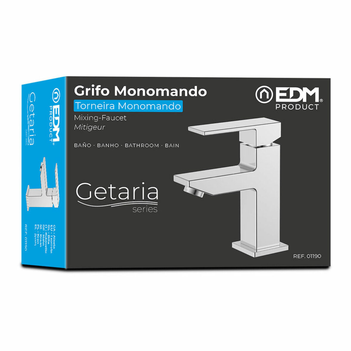 Grifo Monomando EDM 01190 Getaria Acero Inoxidable Latón Zinc 5 x 13,2 x 15,7 cm Lavabo - Imagen 3