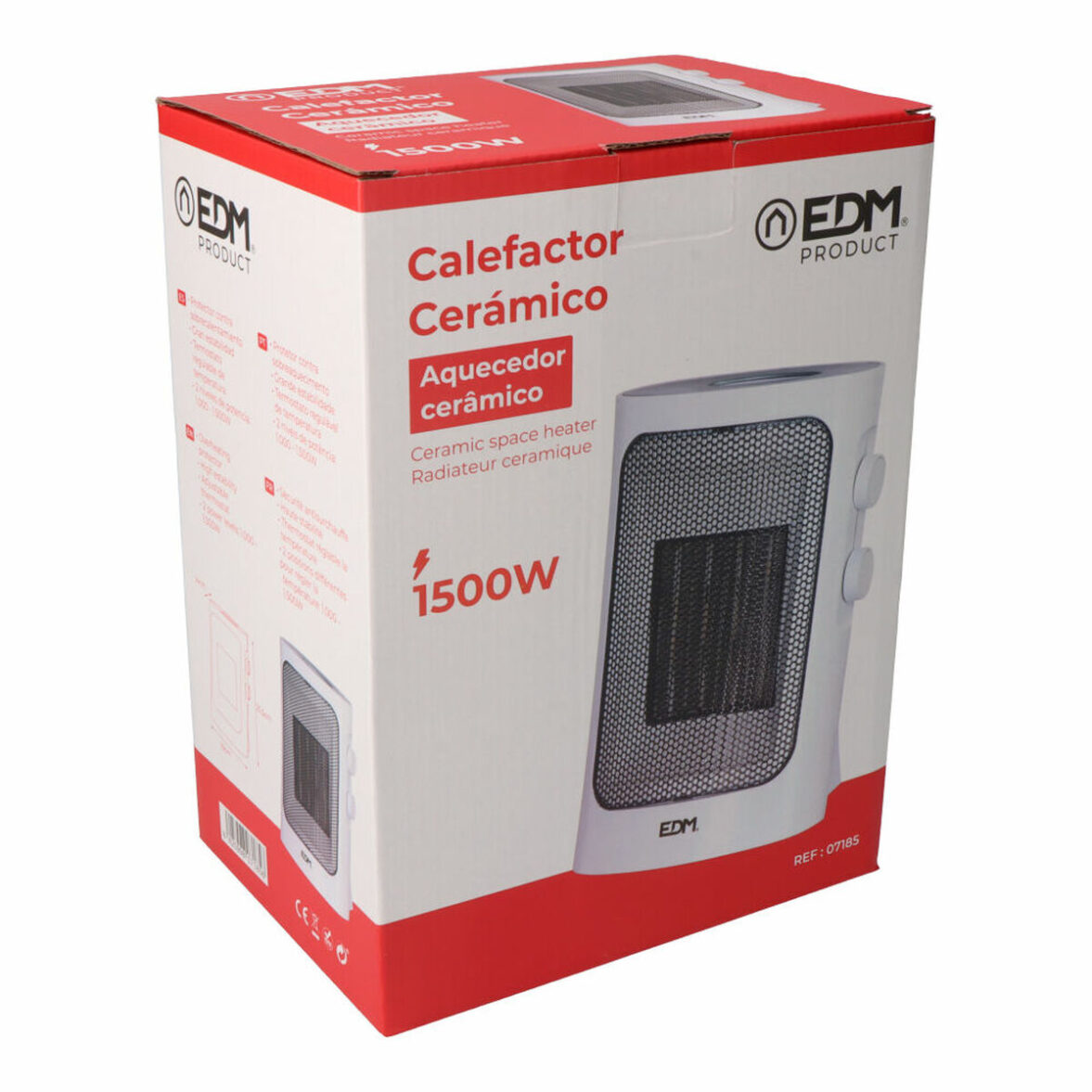 Calefactor Vertical EDM 07185 Blanco Gris 1000 - 1500 W - Imagen 4