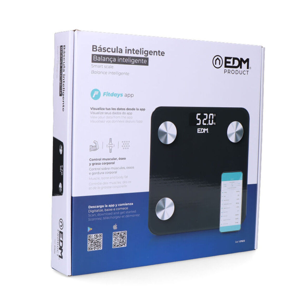 Báscula Digital de Baño EDM 07613 Body Composition Negro 180 kg - Imagen 5