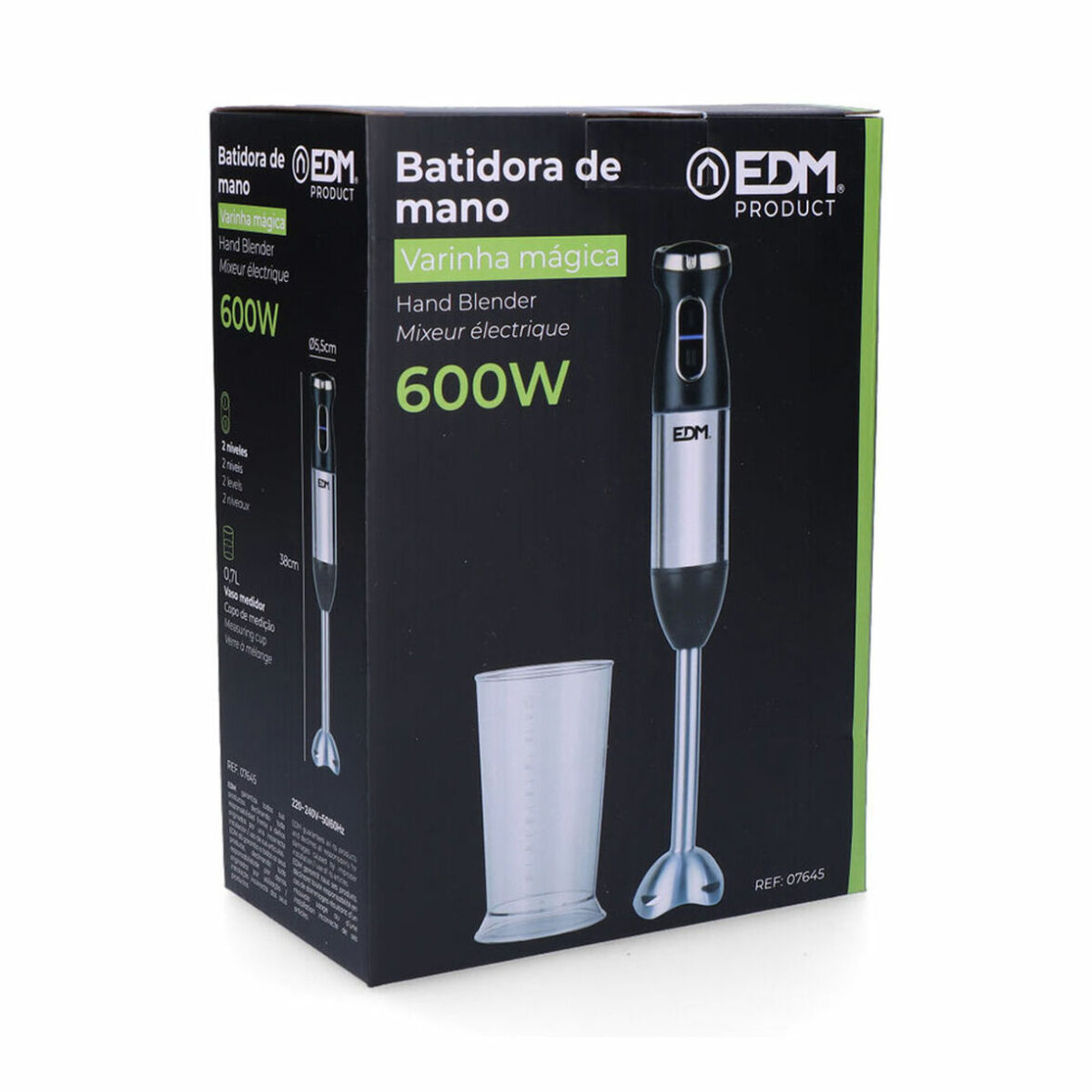 Batidora de Mano EDM 07645 Negro Plateado 600 W - Imagen 3