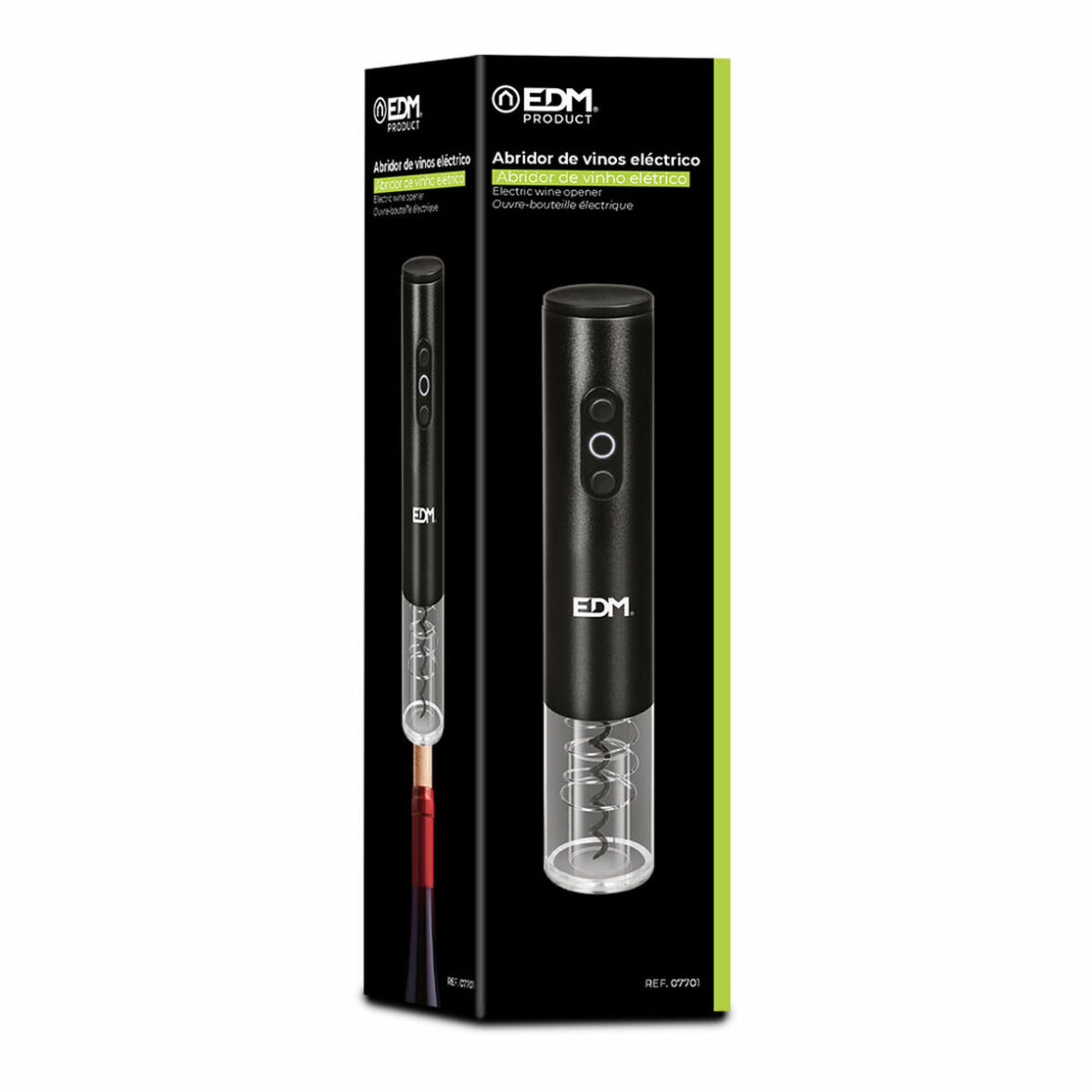 Sacacorchos Eléctrico para Botellas de Vino EDM 07701 Ø 4,5 x 25,2 cm - Imagen 3