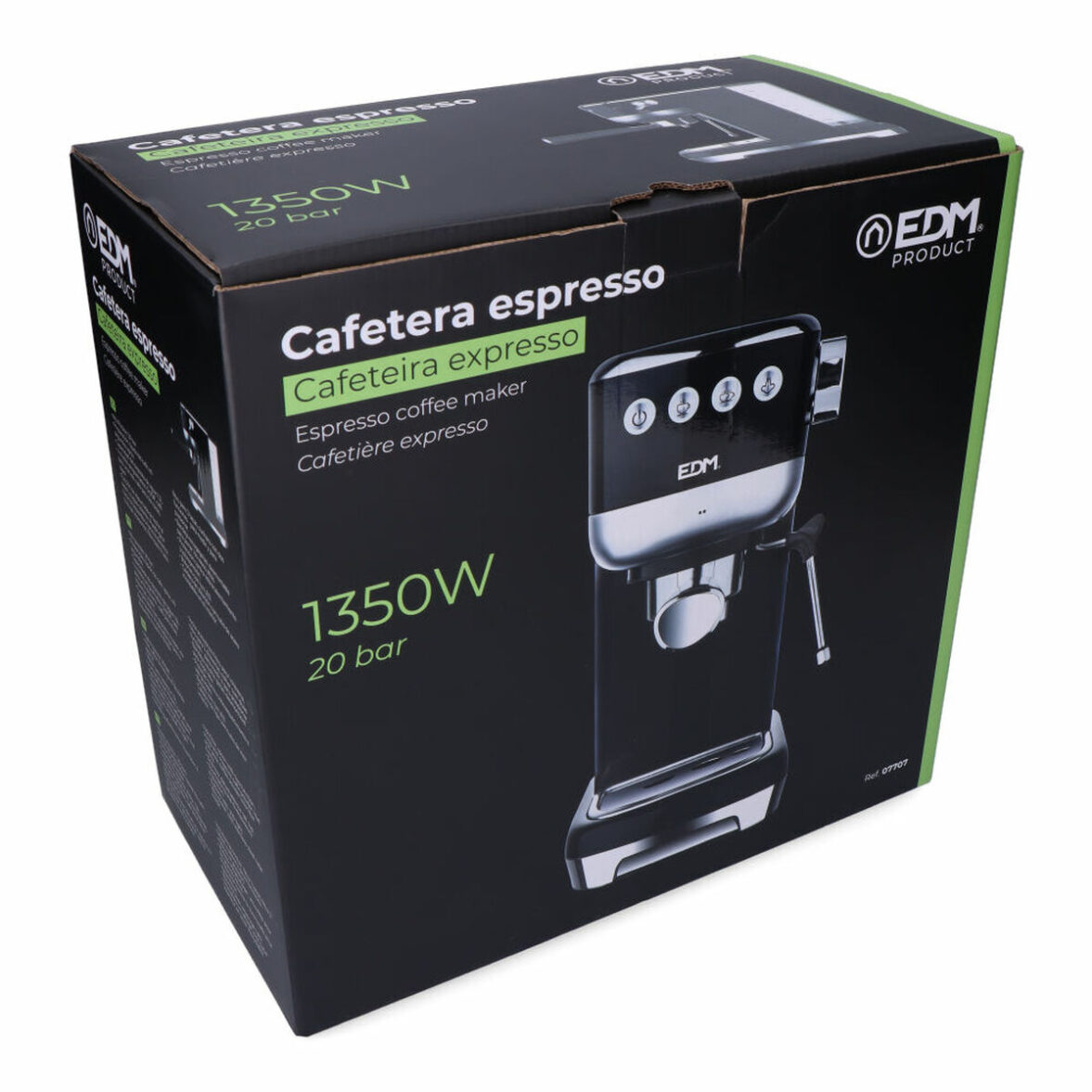 Cafetera Express de Brazo EDM 07707 Negro 2 Tazas 1,3 L - Imagen 3