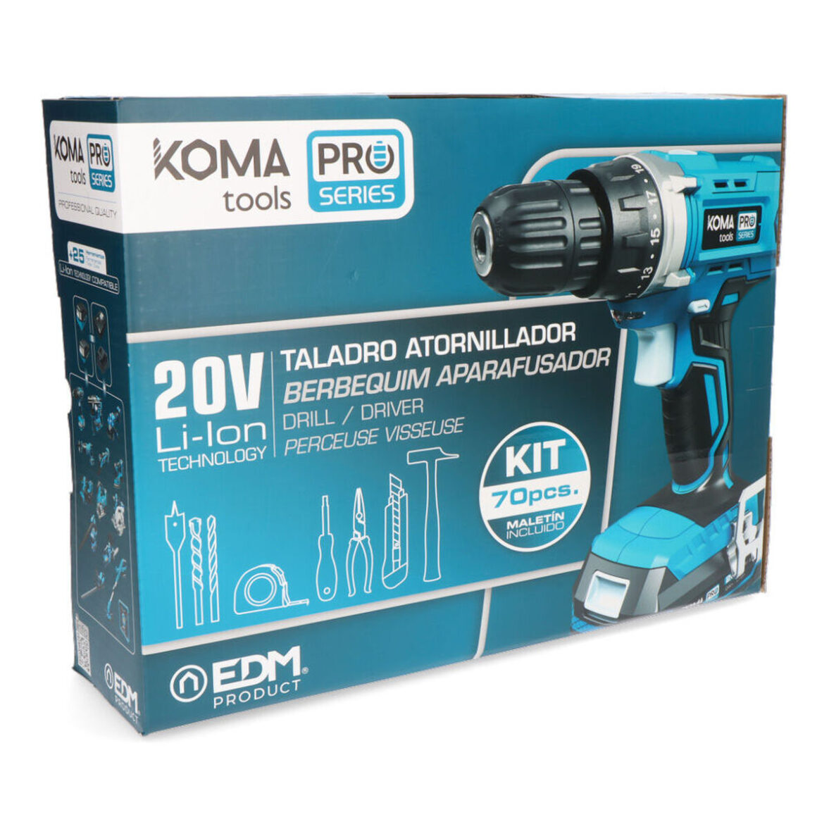 Set de taladro y accesorios Koma Tools Pro Series Atornillador 70 piezas - Imagen 7