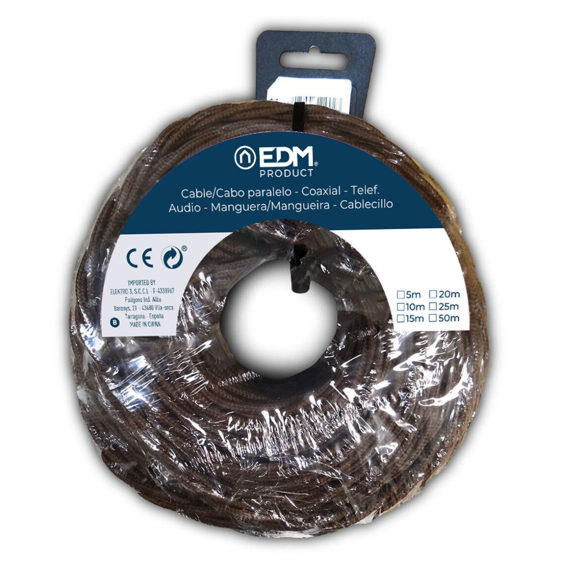 Cable EDM 11891 Marrón 2 x 1 mm 5 m