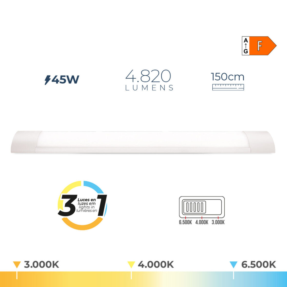 Lámpara LED EDM 31867 F 45 W 4820 Lm (3000 K) (4000 K) (6500 K) - Imagen 5