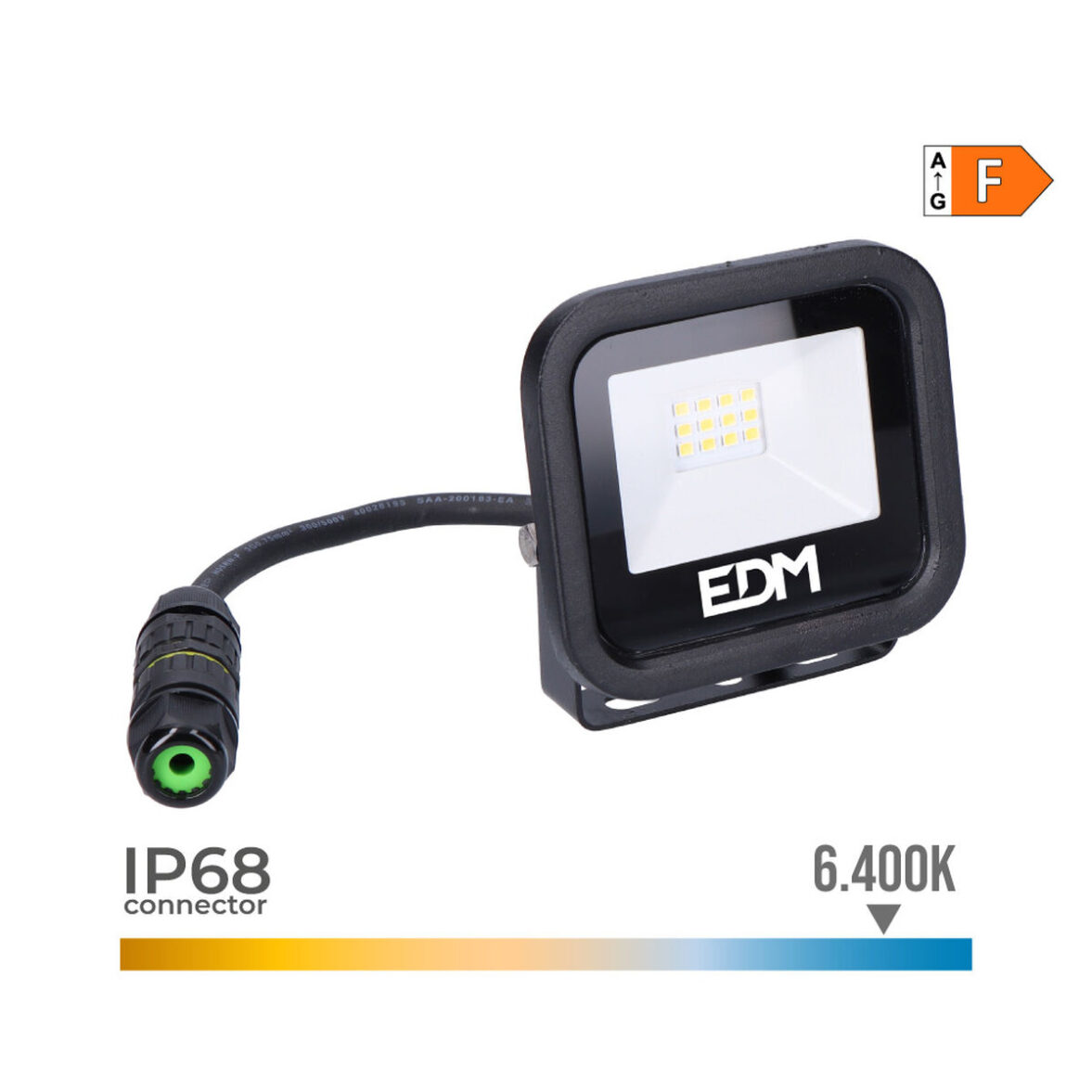 Foco LED EDM 70400 Black Series Negro F 2100 W 10 W 800 lm 9,2 x 8,1 x 2,7 cm (6400 K) - Imagen 3