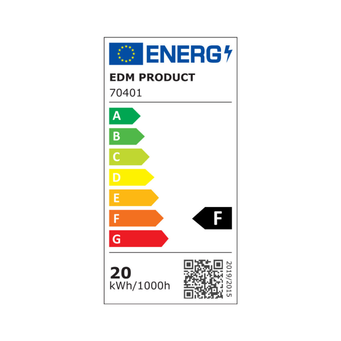 Foco LED EDM 70401 Black Series Negro F 20 W 12,4 x 10,6 x 2,8 cm (6400 K) - Imagen 3