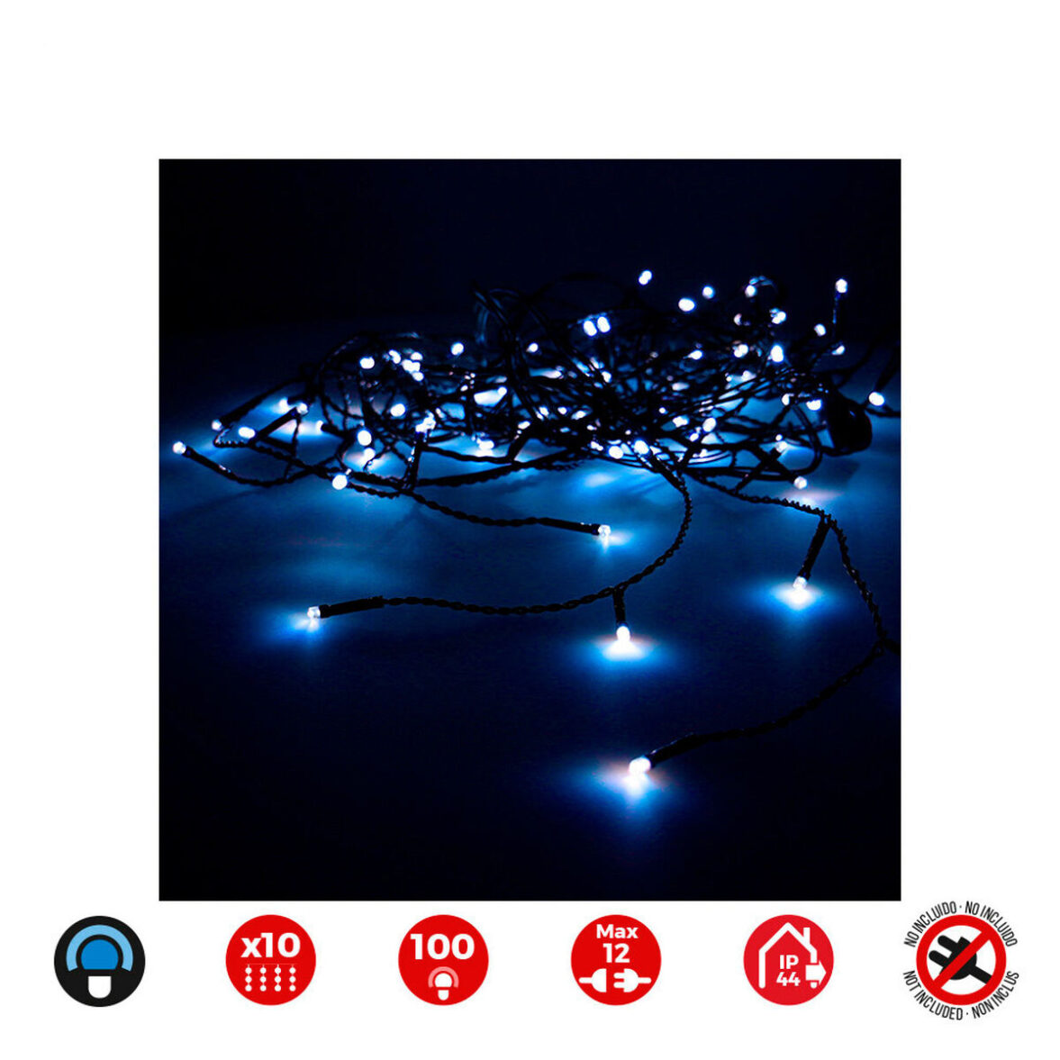 Guirnalda de Luces LED EDM 71259 Azul Transparente 1,8 W 2 x 1 m (1 unidad) - Imagen 3