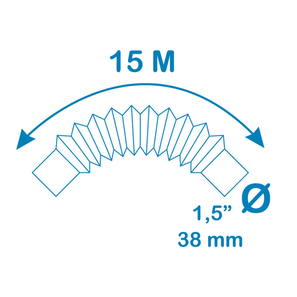 Manguera EDM 81018 Azul 15 m Ø 3,8 cm Ø 38 mm - Imagen 3