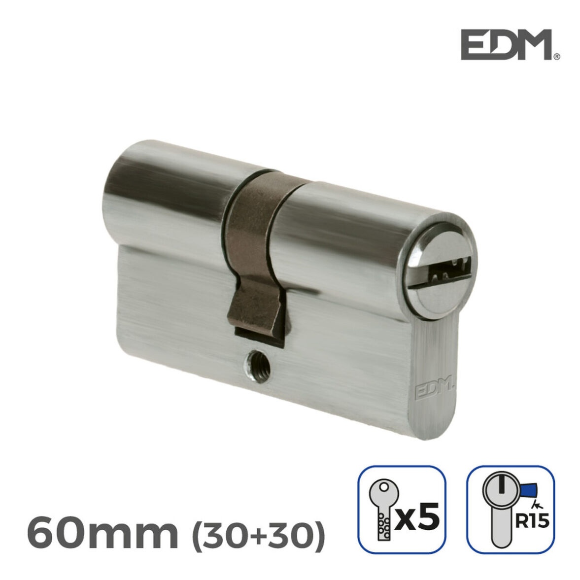 Cilindro EDM 85174 r15 Níquel Leva Larga Europeo - Imagen 3