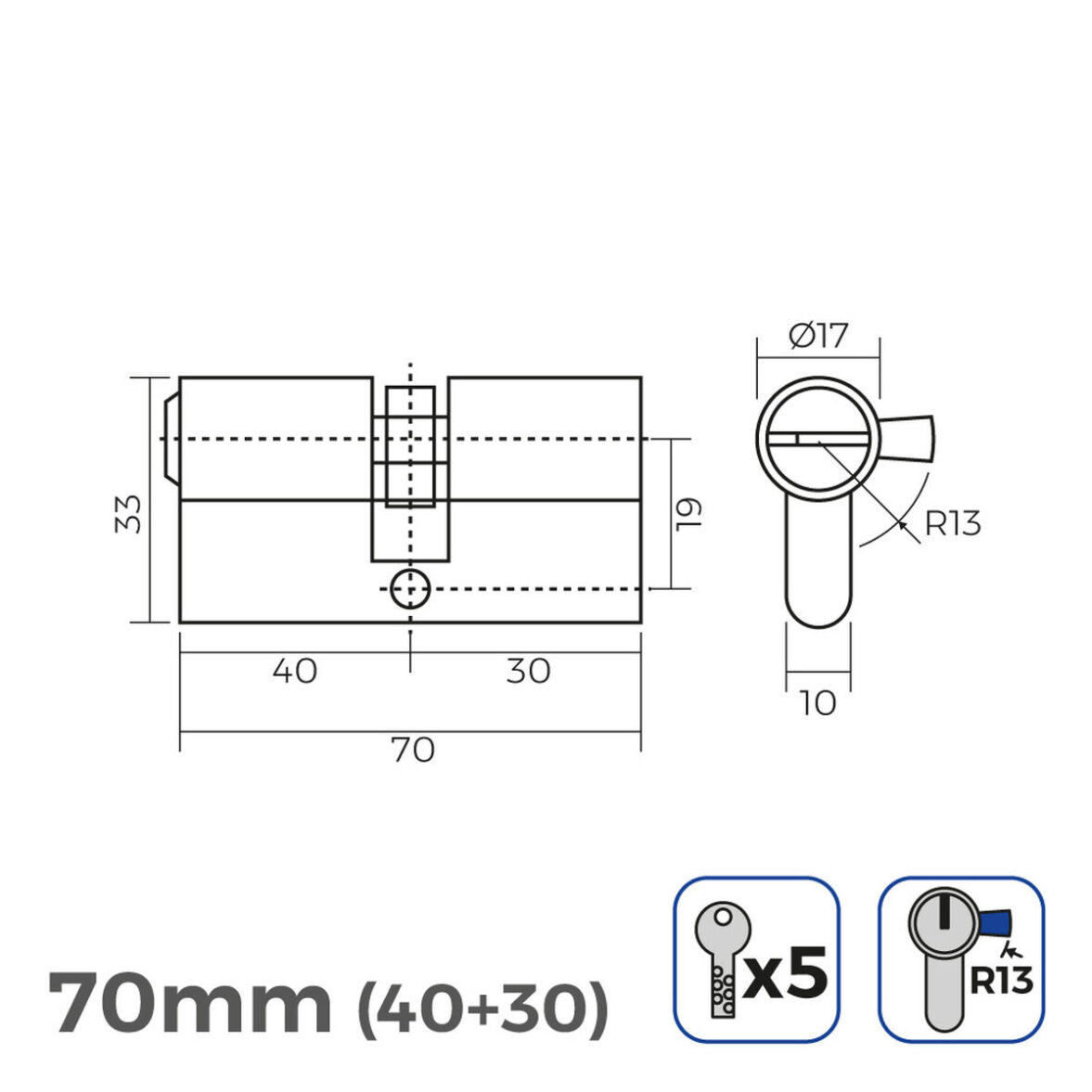 Cilindro EDM 85188 Dorado Latón 150 ml - Imagen 4