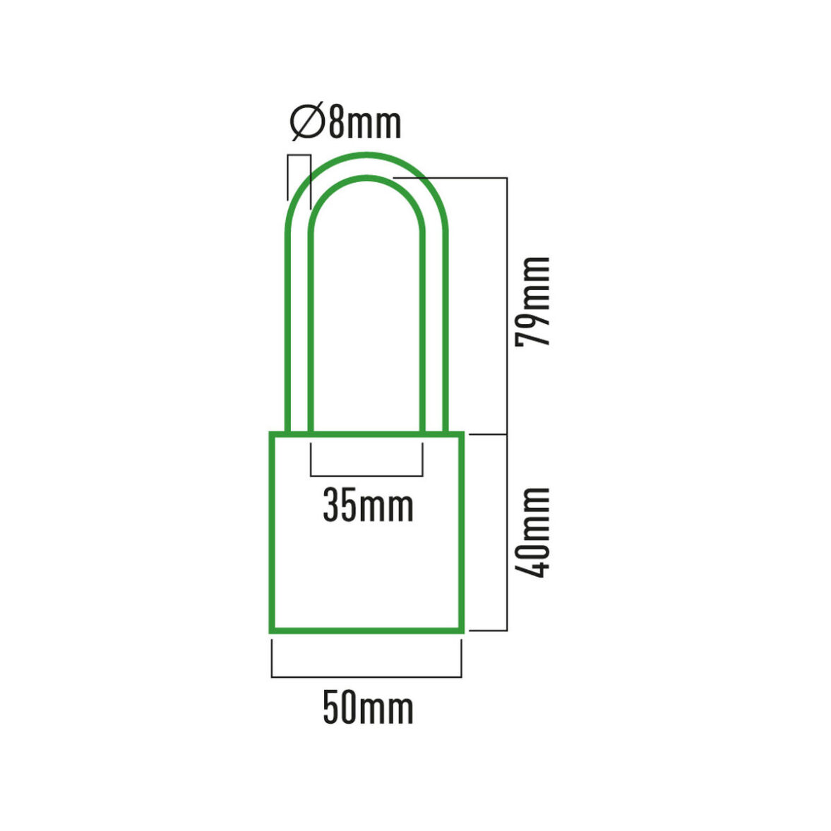 Candado de llave EDM 85230 Latón 50 x 80 mm - Imagen 4