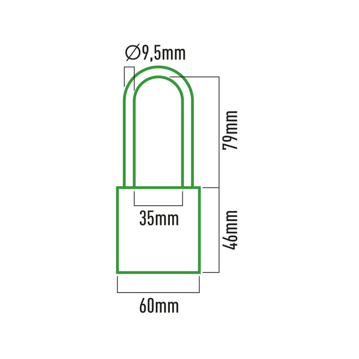 Candado de llave EDM 85231 Latón 60 x 90 mm - Imagen 3