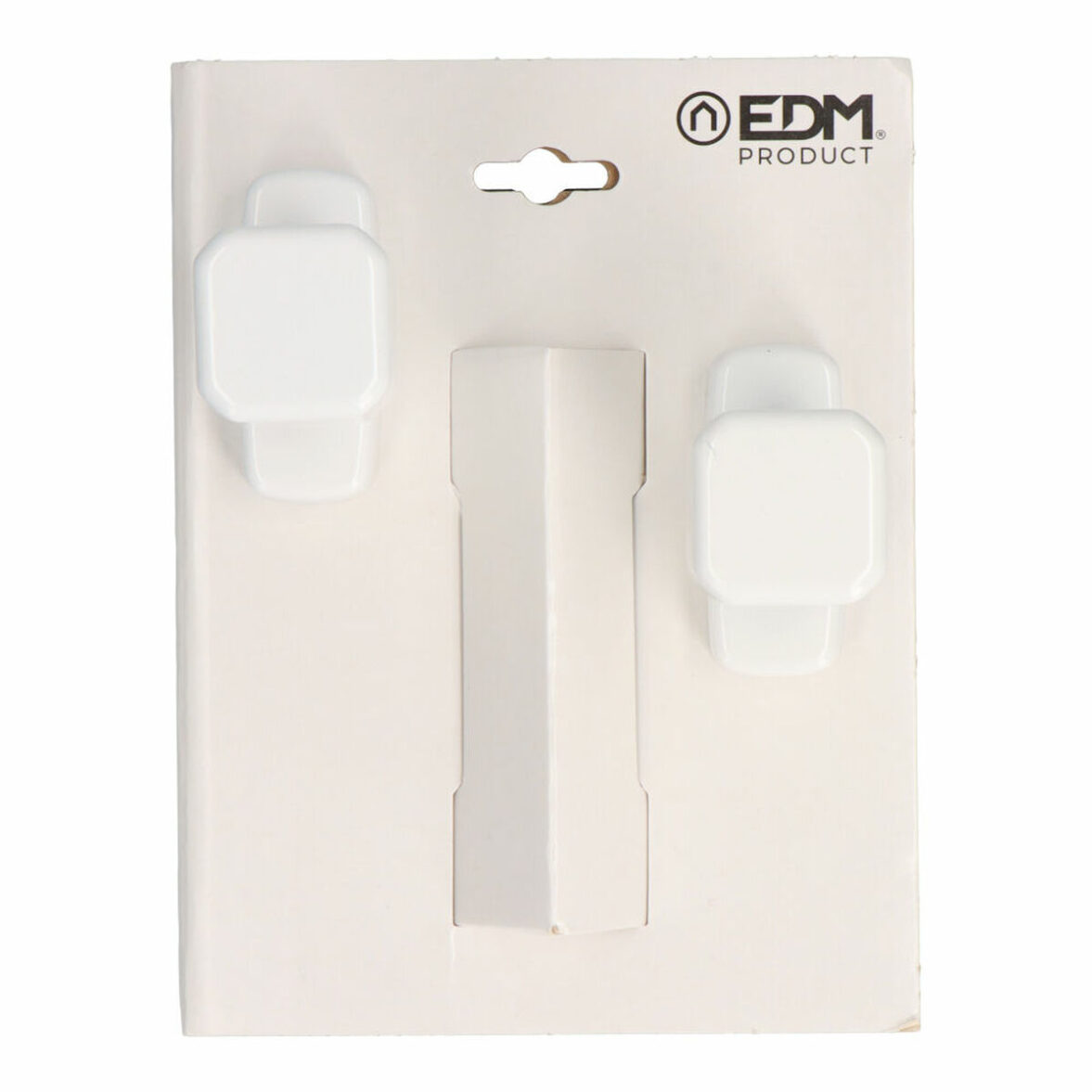 Pomo EDM 85461 6807 Blanco Aluminio 80 x 39 mm