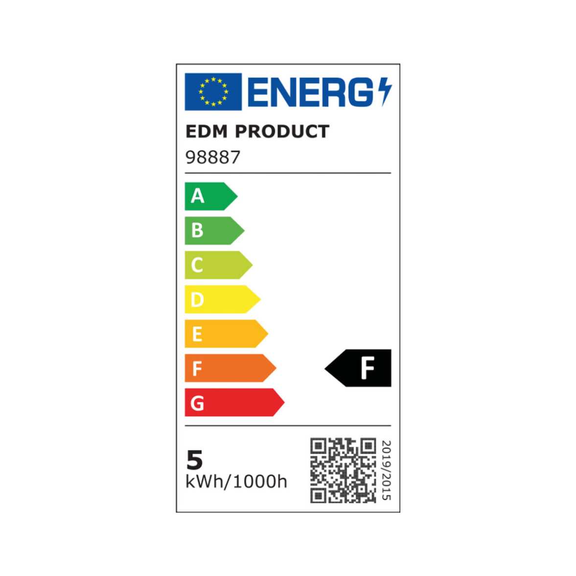 Bombilla LED EDM 98887 F 35 W 4,5 W 39 W E14 450 lm Ø 1,6 x 6,6 cm Tubular (3200 K) - Imagen 3