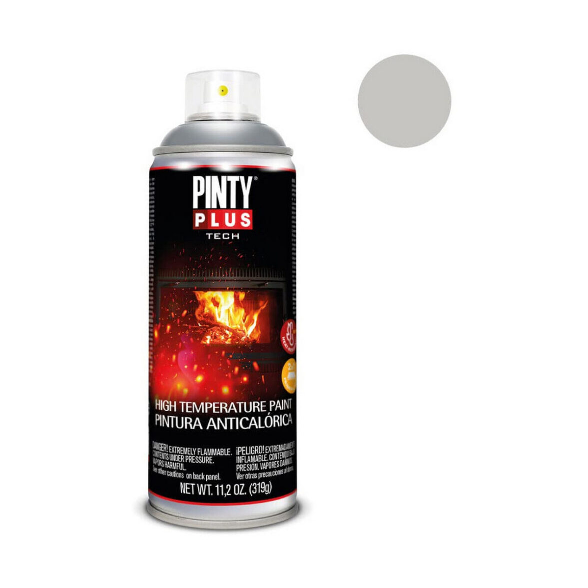 Pintura Anticalórica Pintyplus Tech A150 400 ml Spray Plateado - Imagen 3