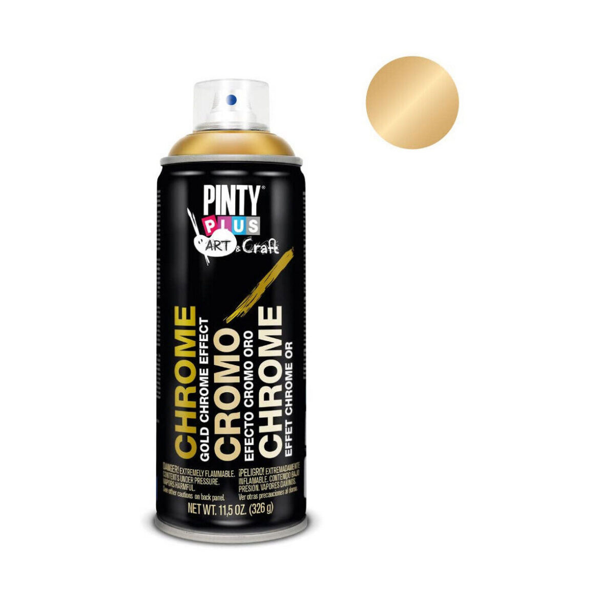 Pintura en spray Pintyplus Art & Craft C151 Cromo 400 ml Dorado - Imagen 3
