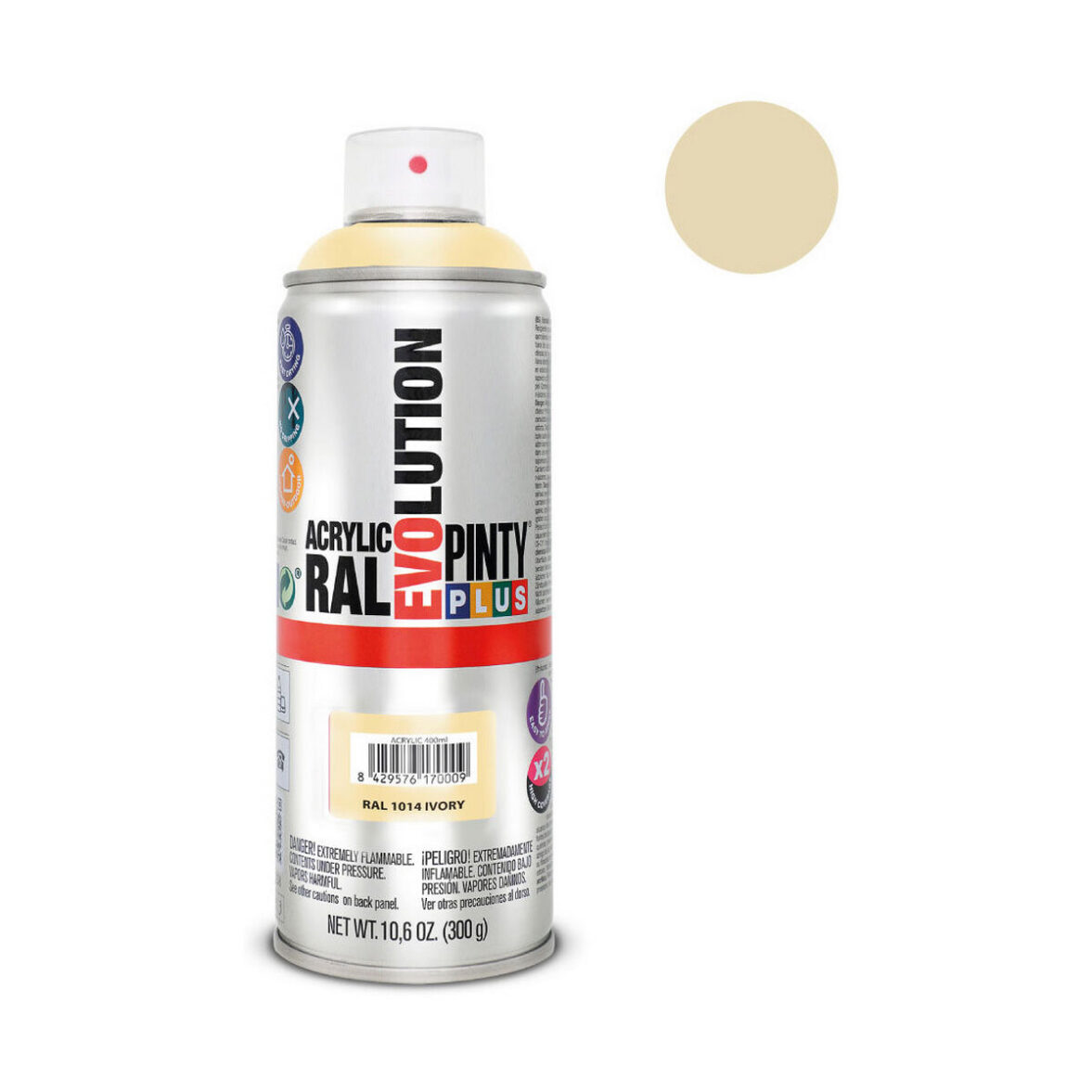 Pintura en spray Pintyplus Evolution RAL 1014 400 ml Marfil - Imagen 3