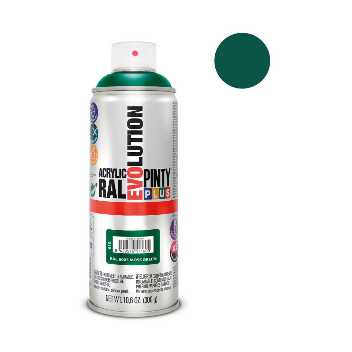 Pintura en spray Pintyplus Evolution RAL 6005 400 ml Moss Green - Imagen 3