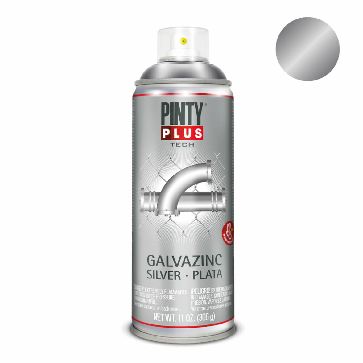 Pintura en spray Pintyplus Tech Galvazinc Plateado - Imagen 3