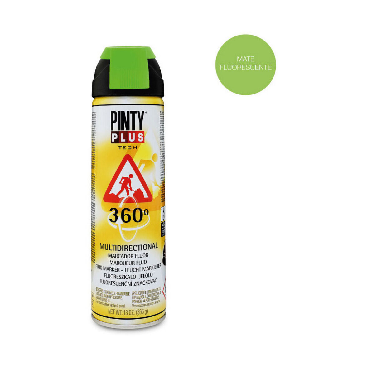 Pintura en spray Pintyplus Tech T136 360º Verde 500 ml - Imagen 3