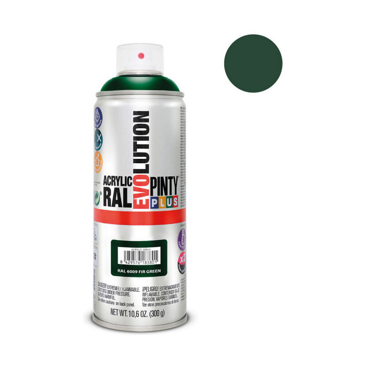 Pintura en spray Pintyplus Evolution RAL 6009 400 ml Fir Green - Imagen 3