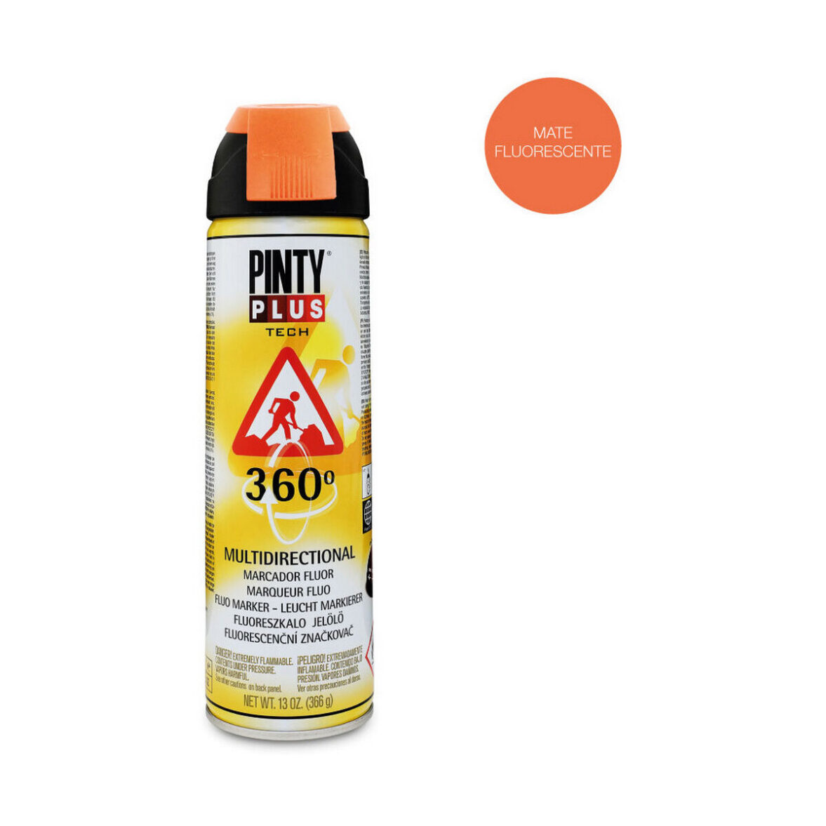 Pintura en spray Pintyplus Tech T143 360º Naranja 500 ml - Imagen 3