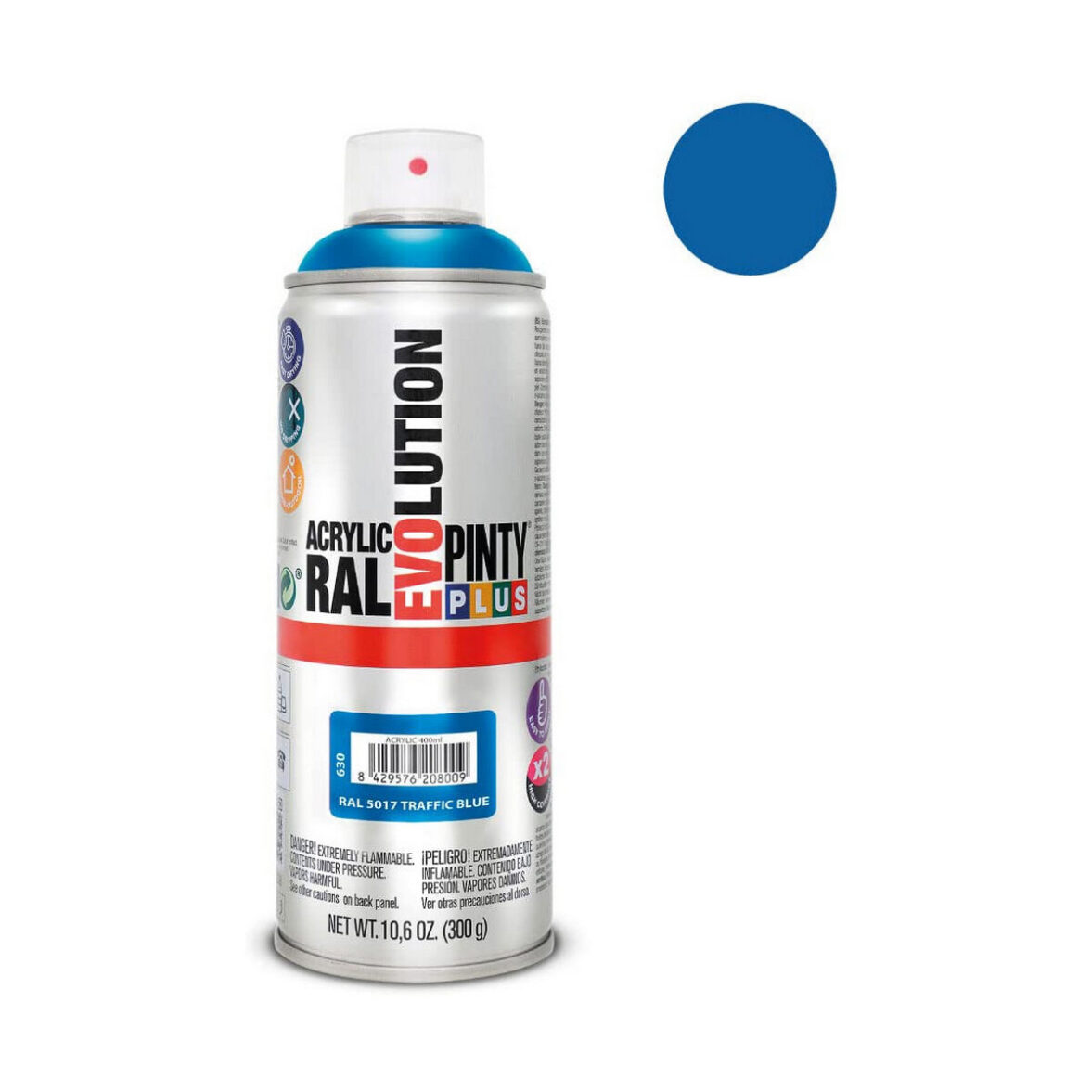 Pintura en spray Pintyplus Evolution RAL 5017 400 ml Traffic Blue - Imagen 3