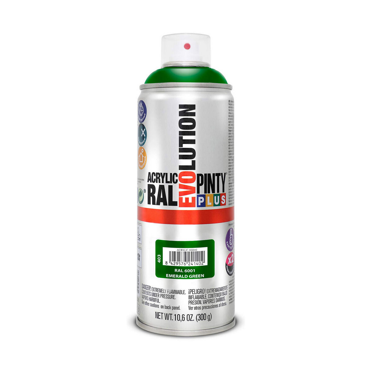Pintura en spray Pintyplus Evolution RAL 6001 400 ml Verde Esmeralda