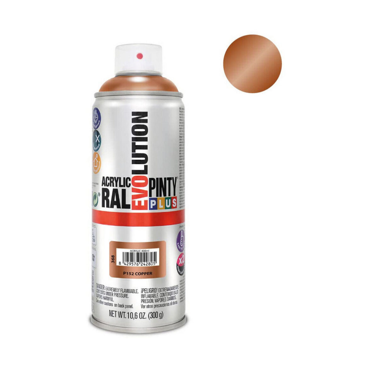 Pintura en spray Pintyplus Evolution P152 400 ml Cobre - Imagen 3