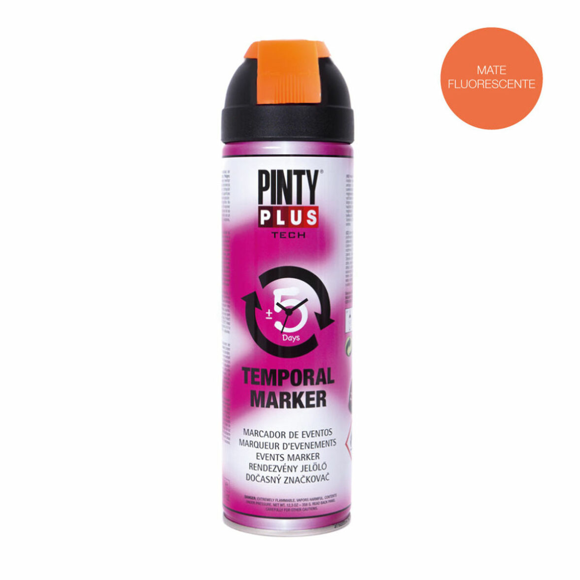 Pintura en spray Pintyplus Tech T143 Temporal Naranja 500 ml - Imagen 4