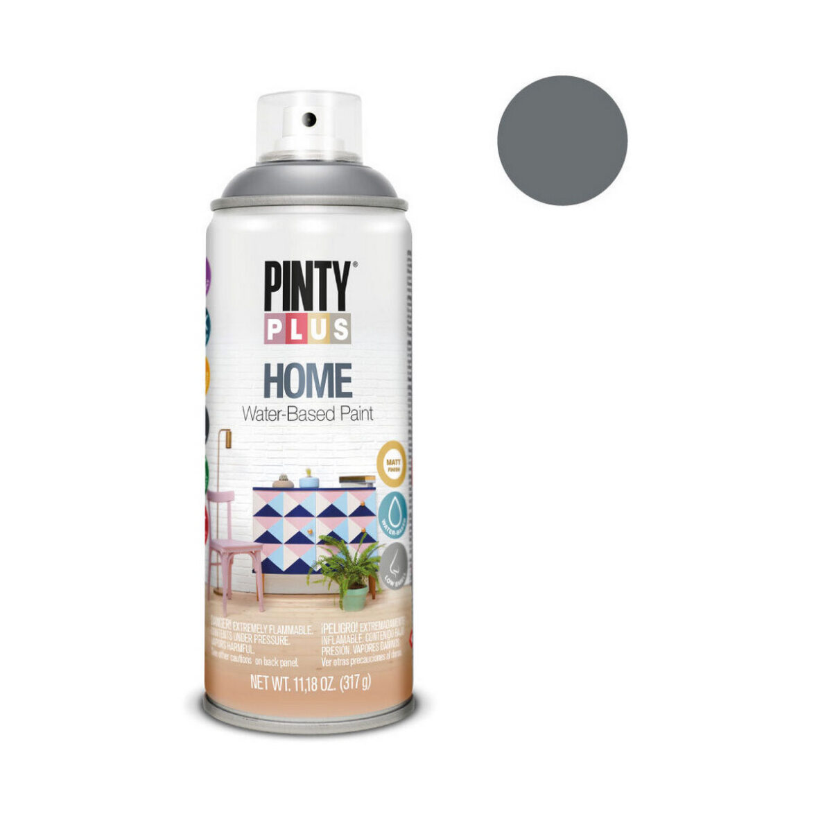 Pintura en spray Pintyplus Home HM418 400 ml Thundercloud Grey - Imagen 3