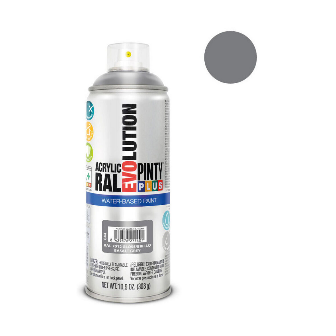 Pintura en spray Pintyplus Evolution RAL  7012 400 ml Base de agua Basalt Grey - Imagen 3