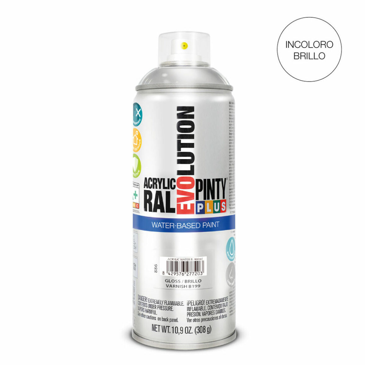 Barniz en Spray Pintyplus Evolution B199 Base de agua 400 ml Incoloro - Imagen 3