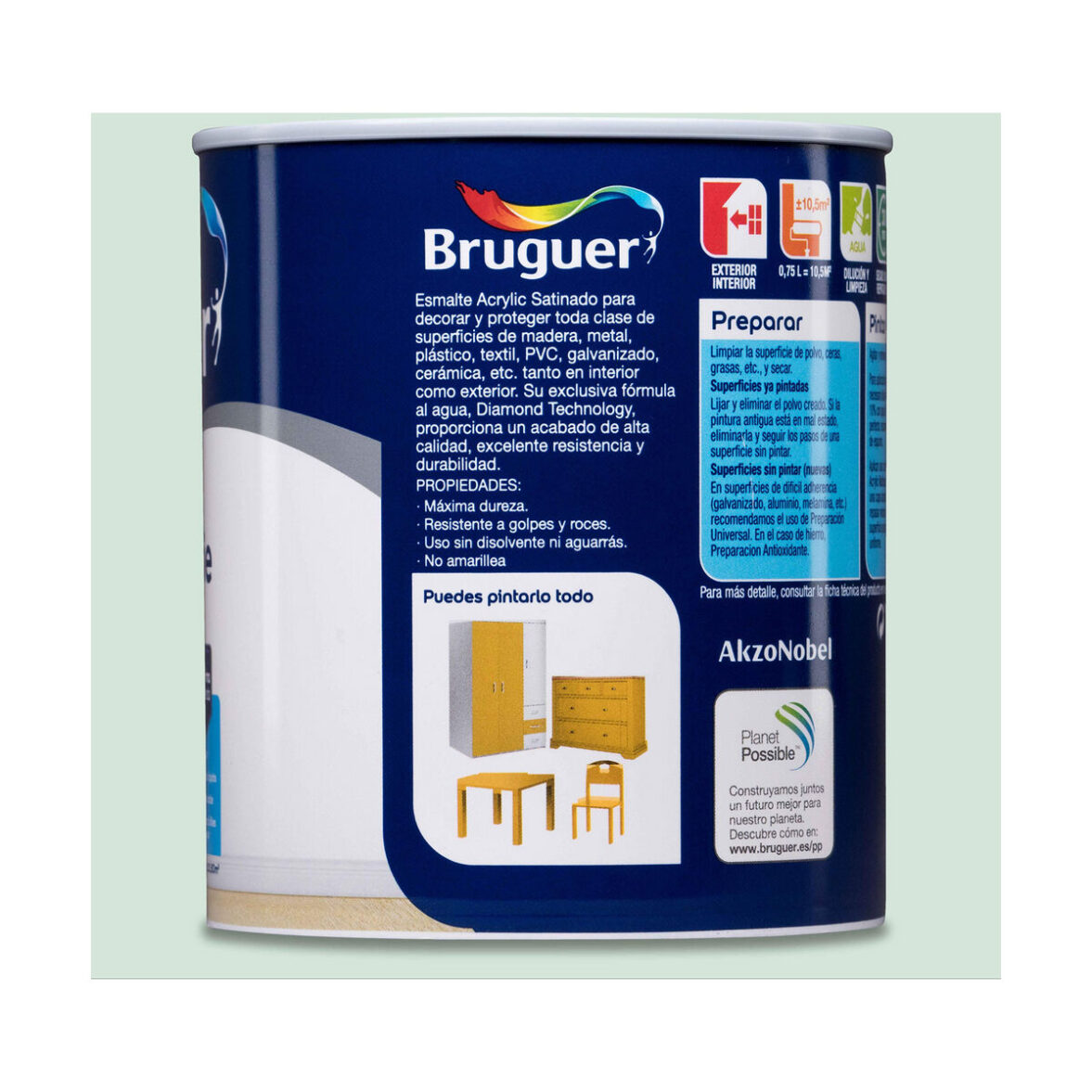 Barniz Bruguer 5298031 Esmalte para acabados 750 ml Mint Satinado - Imagen 6