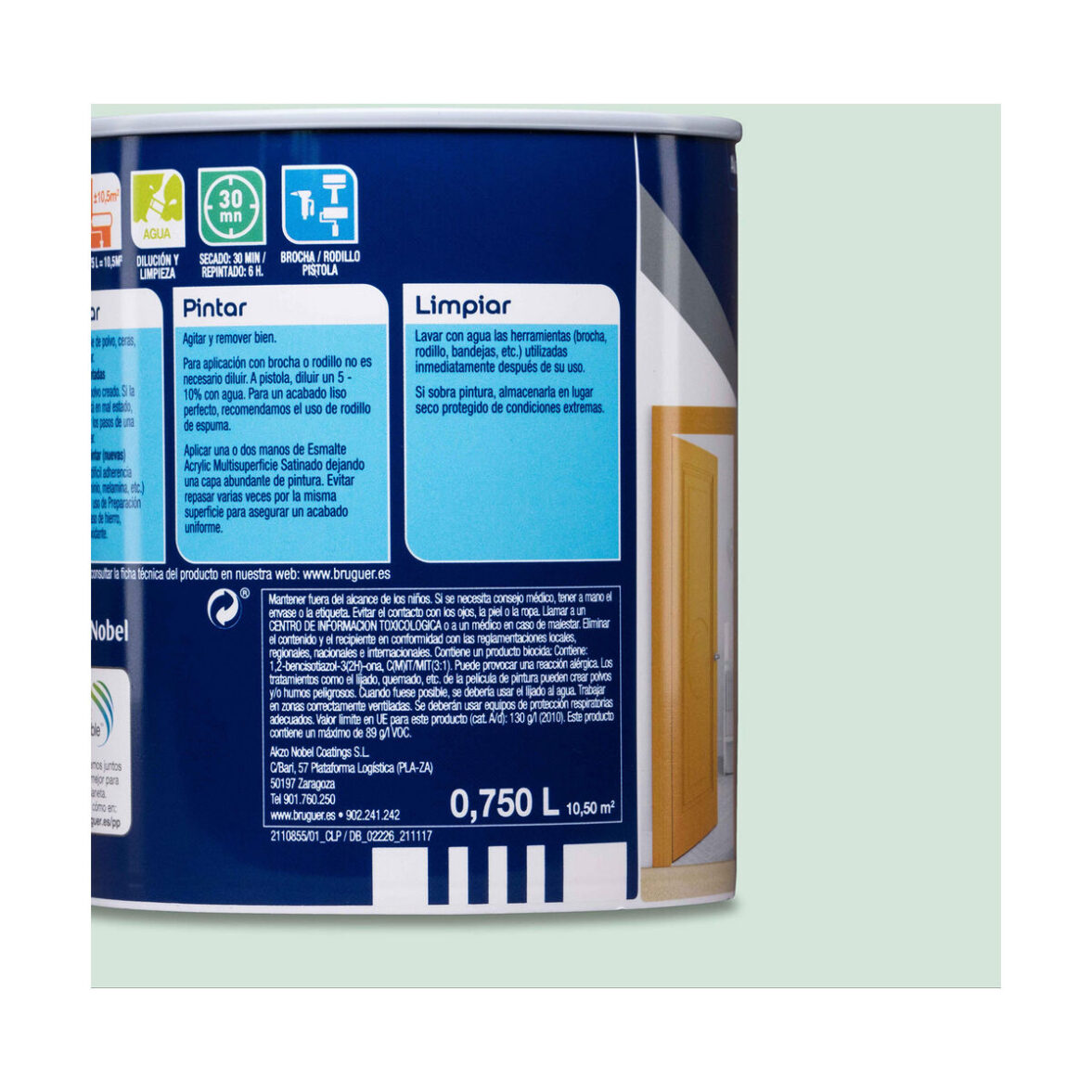 Barniz Bruguer 5298031 Esmalte para acabados 750 ml Mint Satinado - Imagen 8