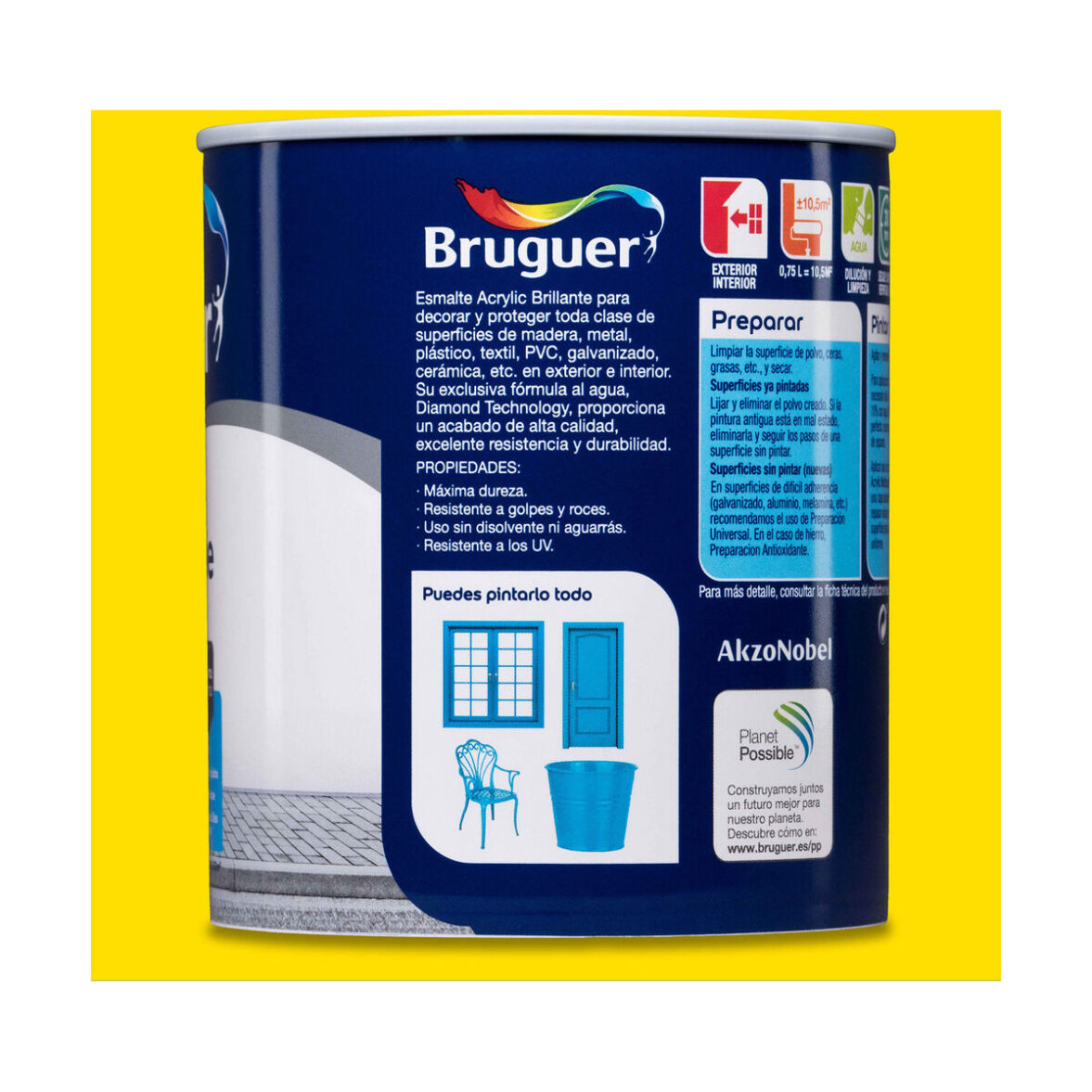 Barniz Bruguer 5057541 Amarillo 750 ml Esmalte para acabados - Imagen 4