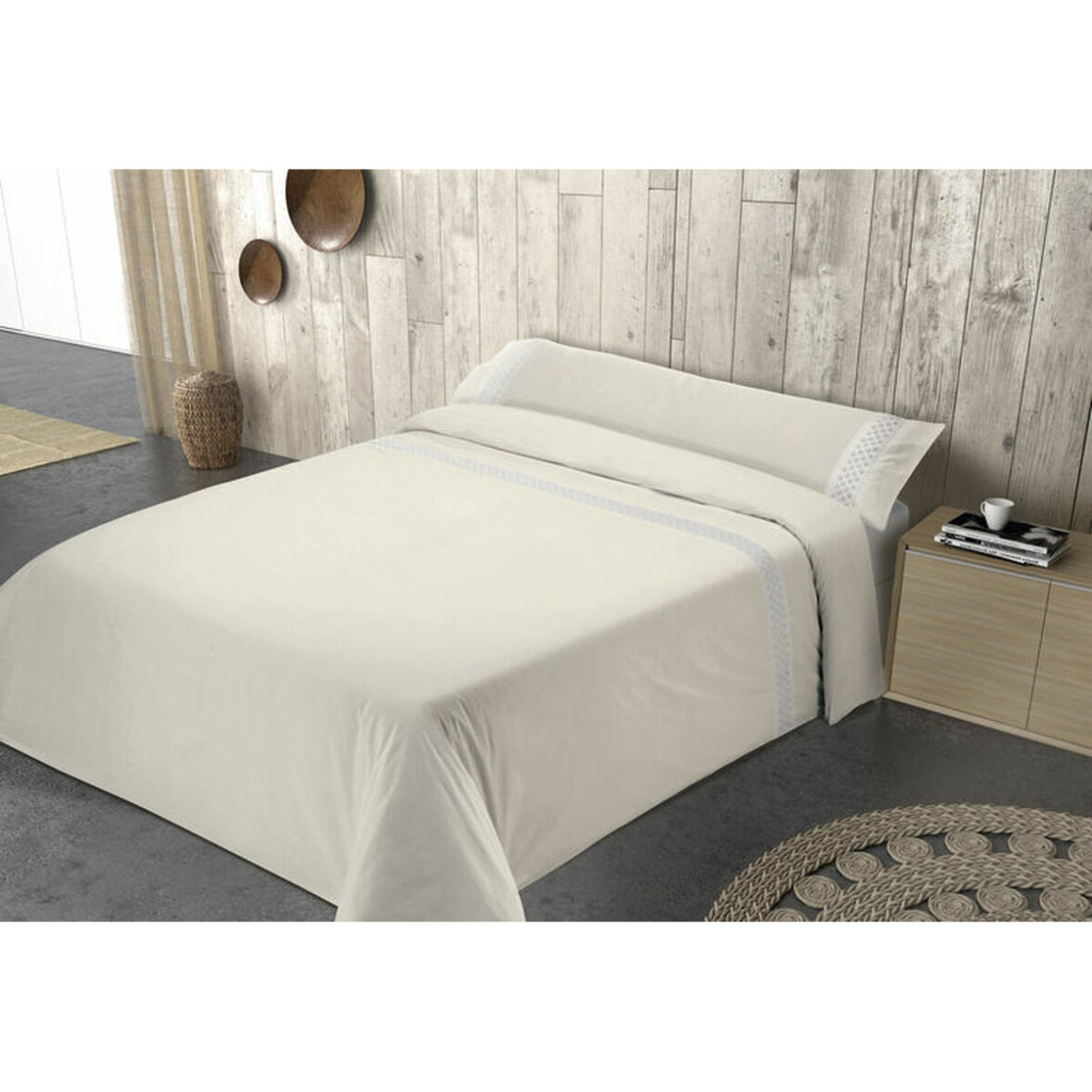 Juego de funda nórdica Pierre Cardin ELISA Beige Marfil Cama de 135 2 Piezas - Imagen 3