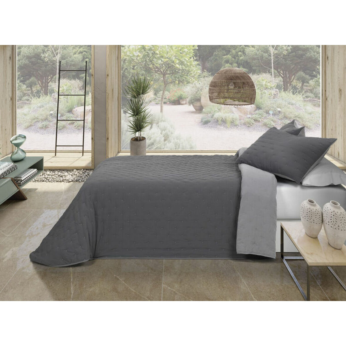 Colcha Pierre Cardin LORENA Antracita Cama de 90 (2 Piezas) - Imagen 4