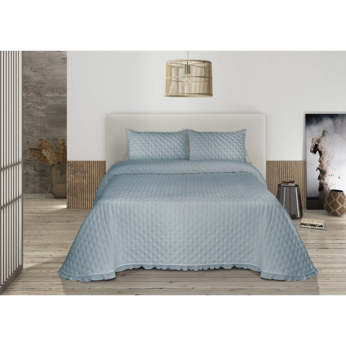 Colcha Pierre Cardin AROA Azul Cama de 135 (3 Piezas) - Imagen 3
