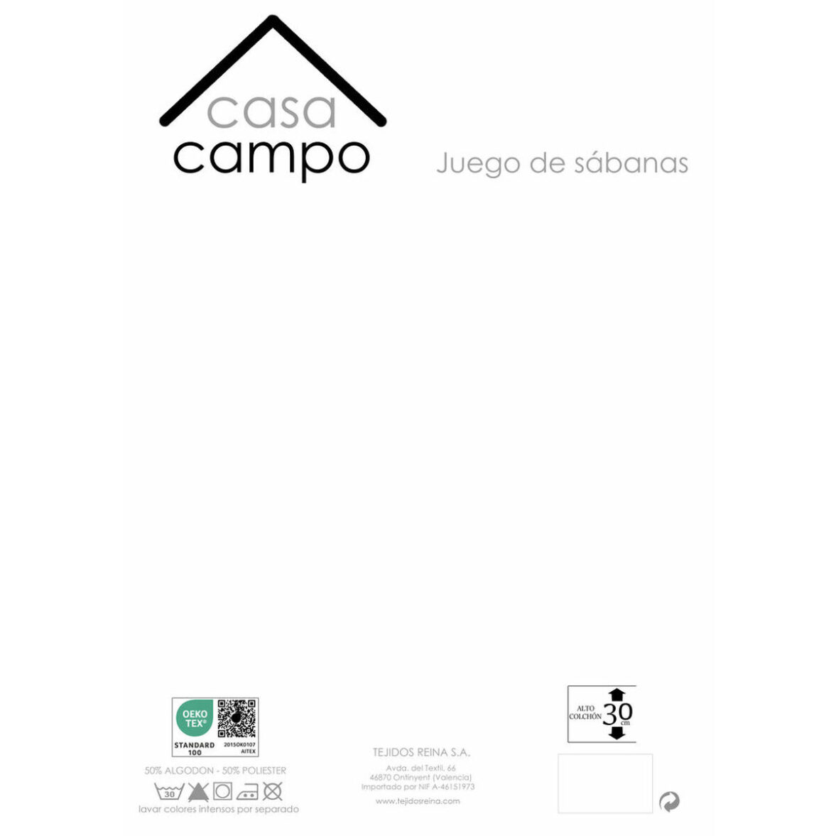 Juego de Sábanas Tejidos Reina Cama de 90 - Imagen 5