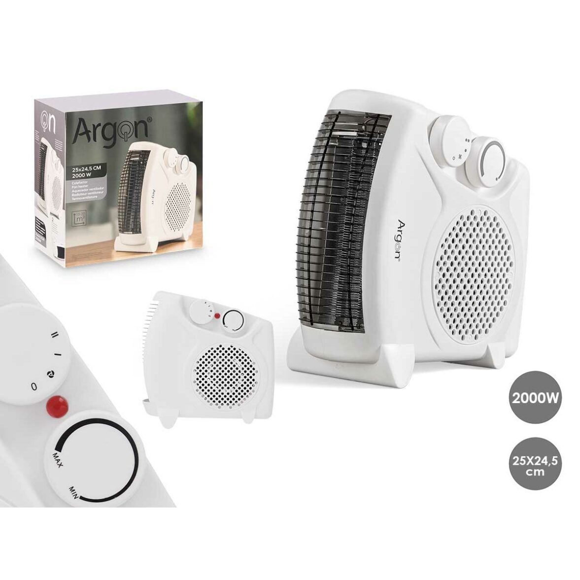 Calefactor Vertical Argon W-HF1714 Blanco 2000 W - Imagen 3