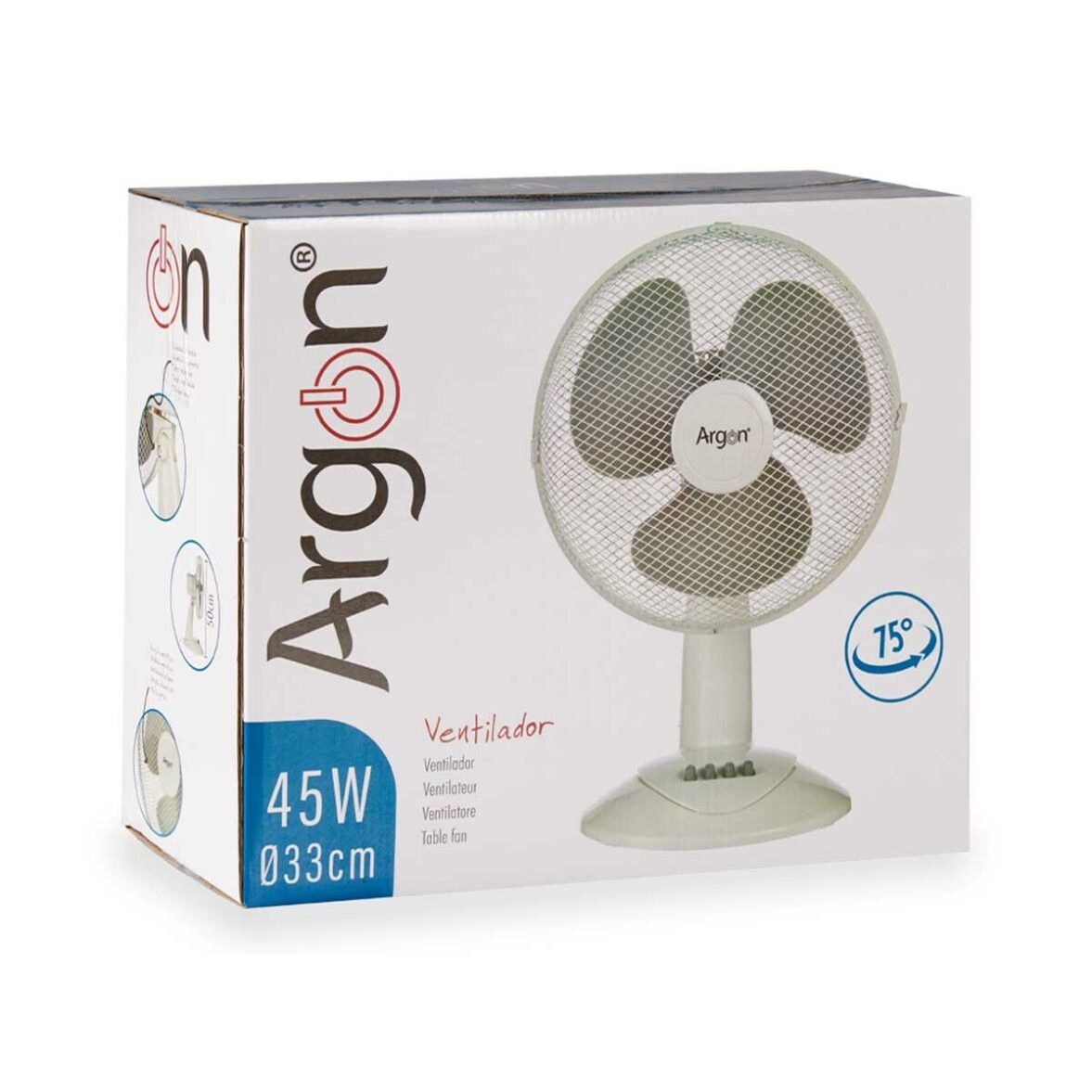 Ventilador de Sobremesa Argon FT-26A Blanco 45 W 27 x 51 x 33,5 cm - Imagen 3