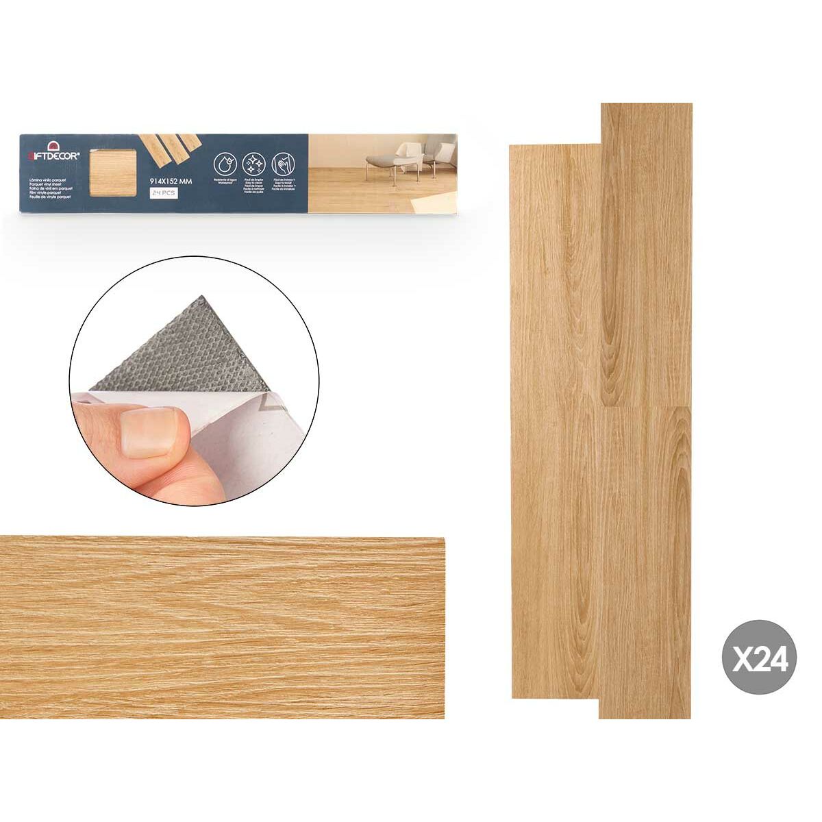 Vinilo GiftDecor Parquet Beige 24 Unidades