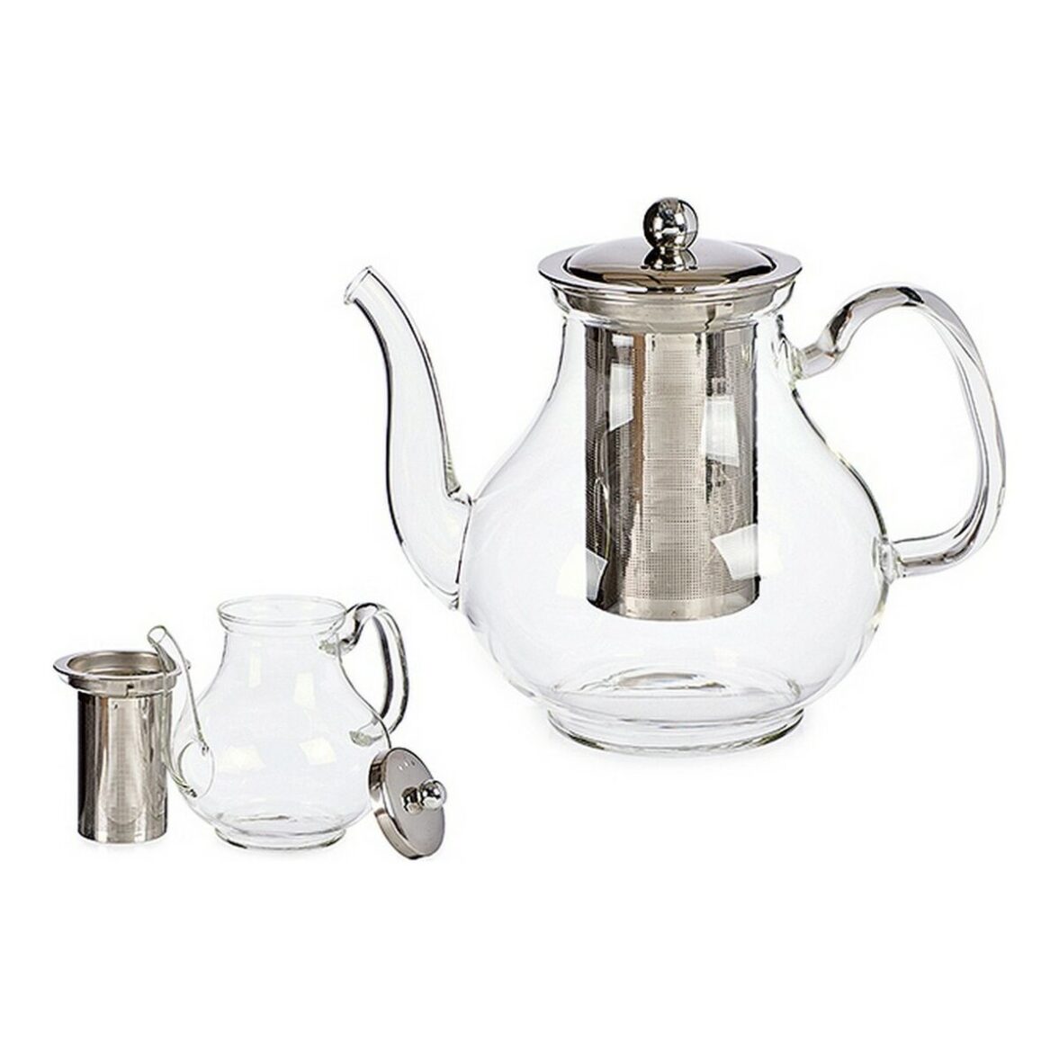 Tetera Vivalto Classic Transparente Cristal Acero 1,1 L - Imagen 3