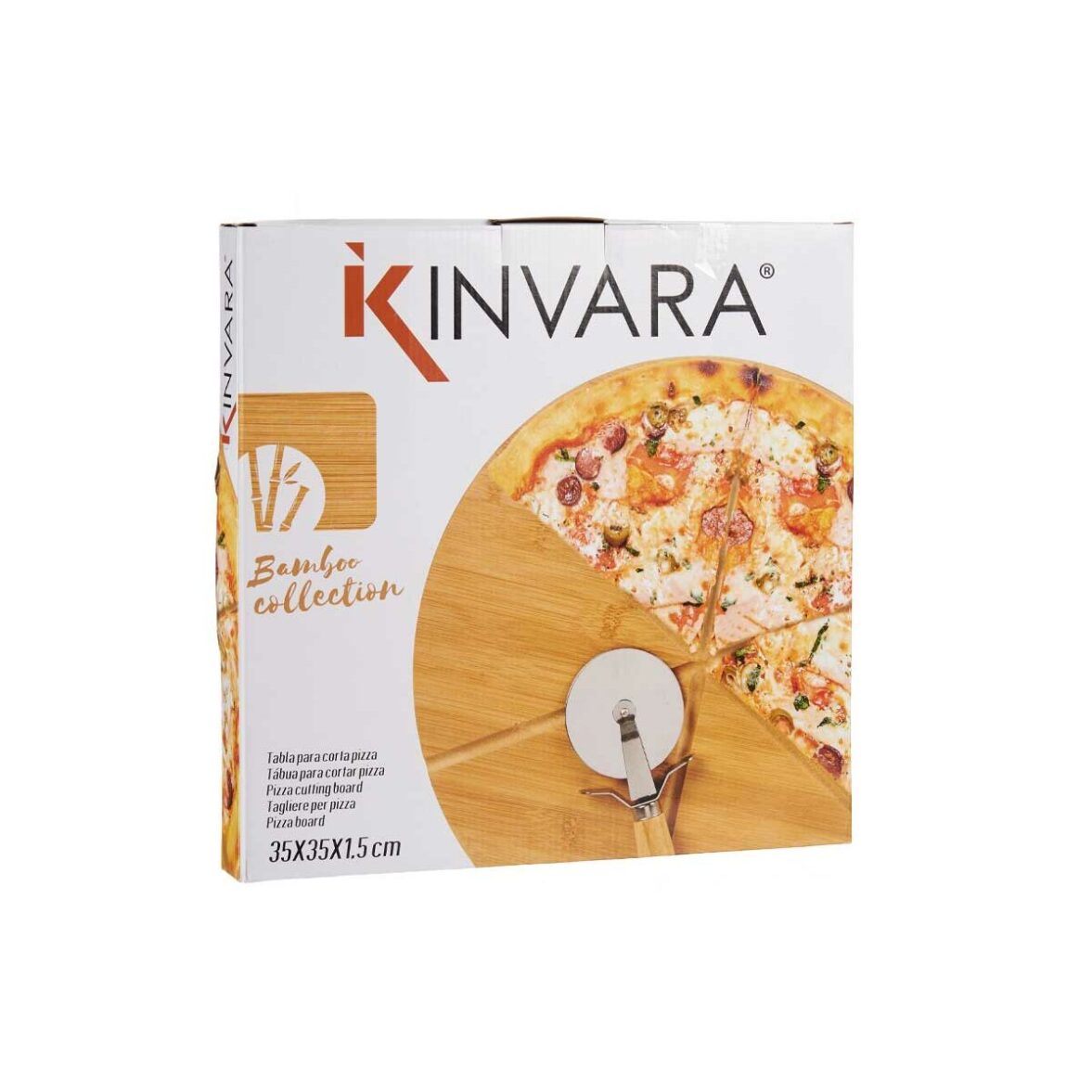 Tabla de cortar Kinvara JWKW-4388 Marrón Pizza - Imagen 3