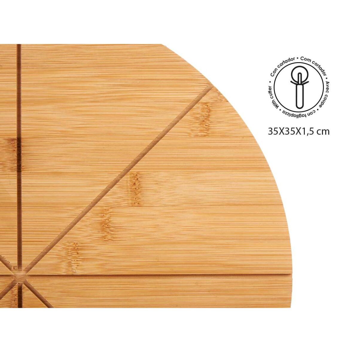 Tabla de cortar Kinvara JWKW-4388 Marrón Pizza - Imagen 4