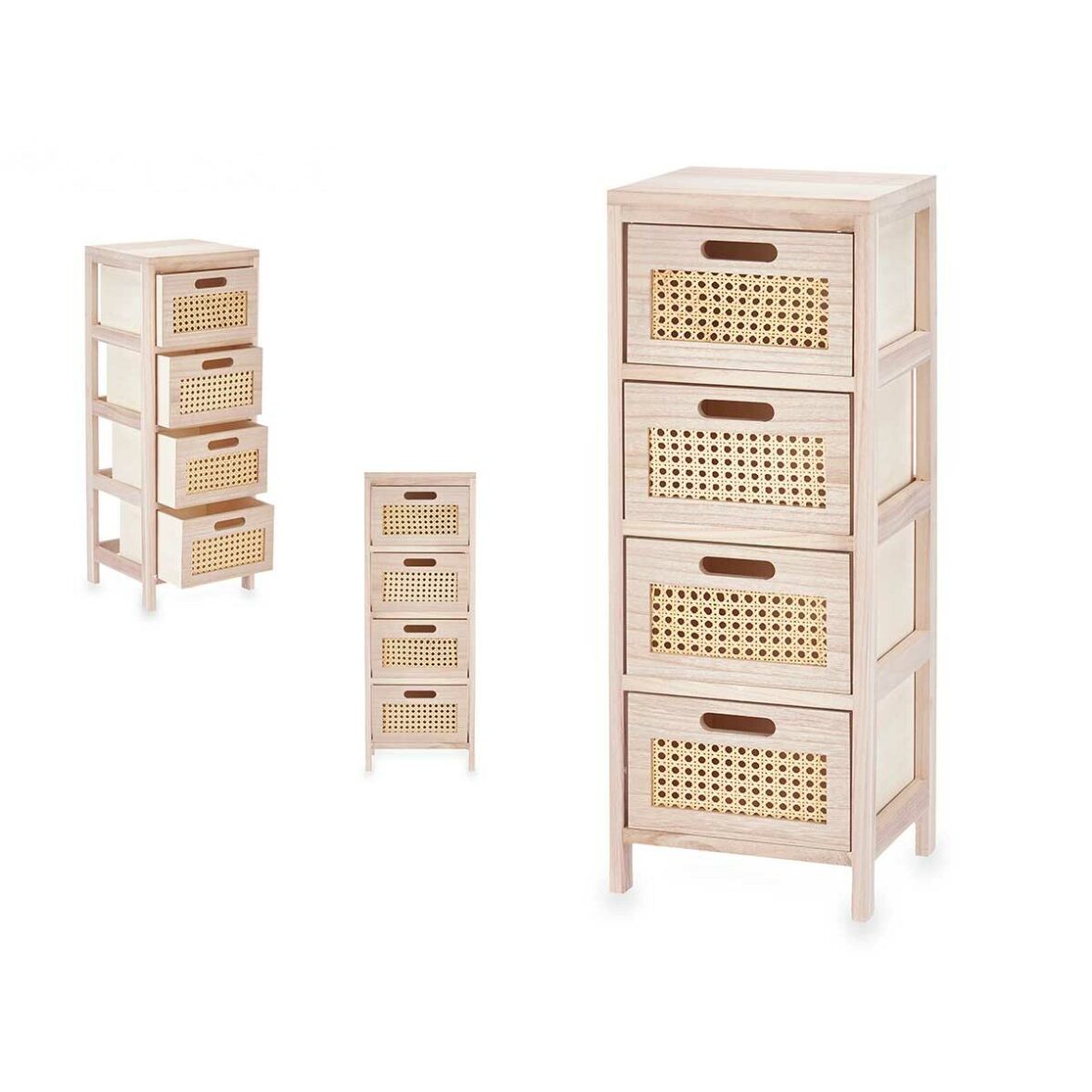 Cajonera GiftDecor Rattan Natural 27 x 73 x 25 cm 4 cajones - Imagen 4